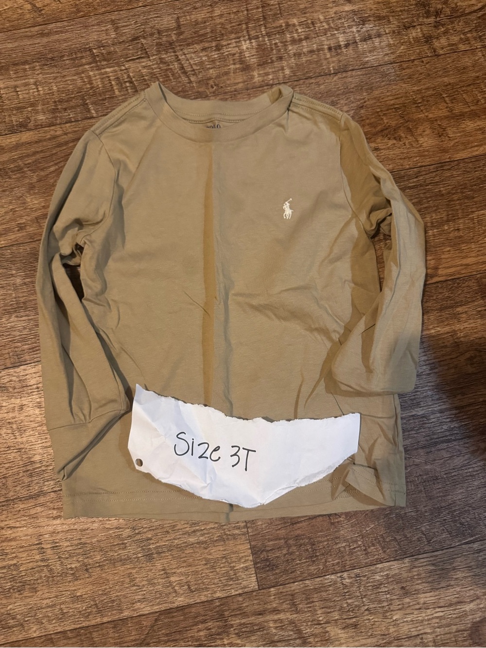 Polo by Ralph Lauren Long Sleeve Tee - Khaki with White Logo
